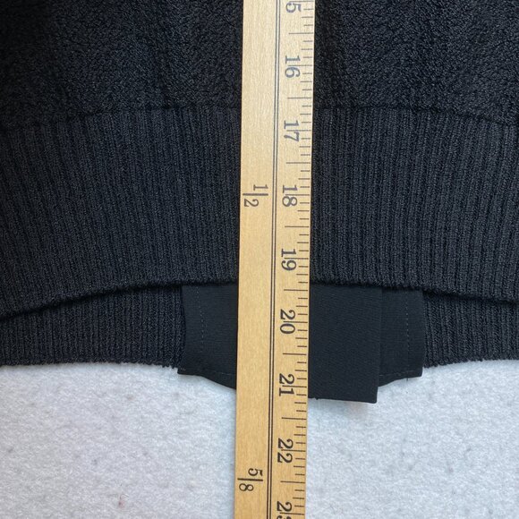 St John Jacket Womens PS Black Caviar Knit Bomber Patch Pockets Retail $890 - Picture 13 of 13